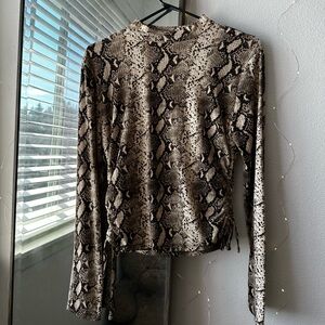 Snake Print Long Sleeve Top